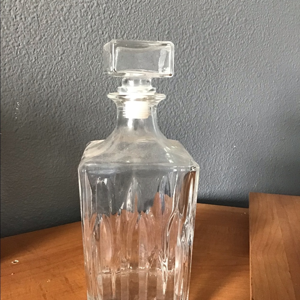 Clear glass wine bottle